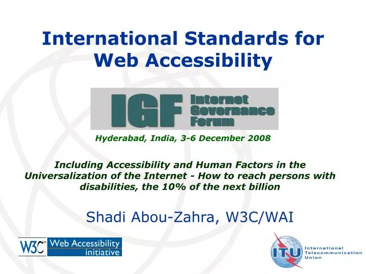 international standards for web accessibility