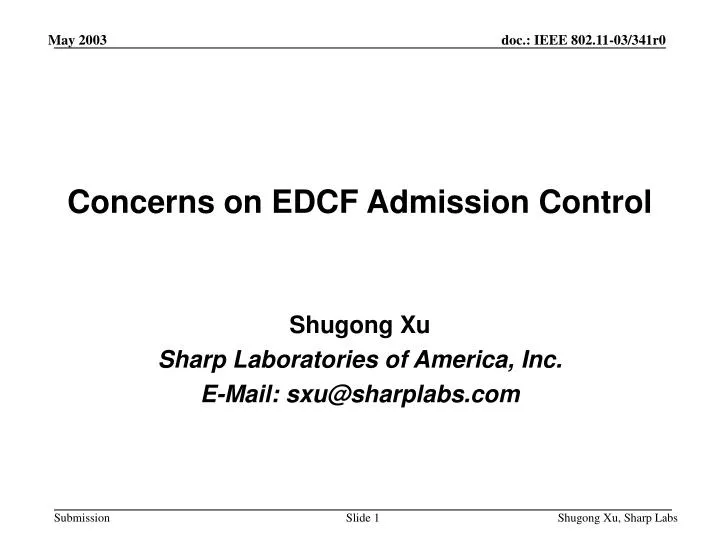 concerns on edcf admission control