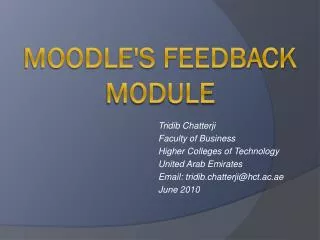 Moodle's Feedback Module