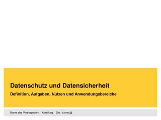 datenschutz und datensicherheit