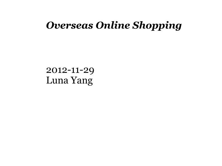 overseas online shopping