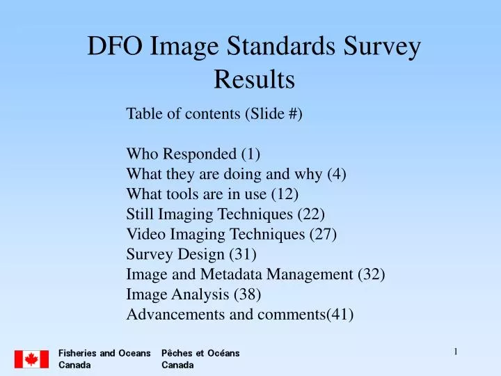 dfo image standards survey results