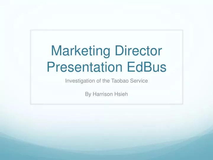 marketing director presentation edbus