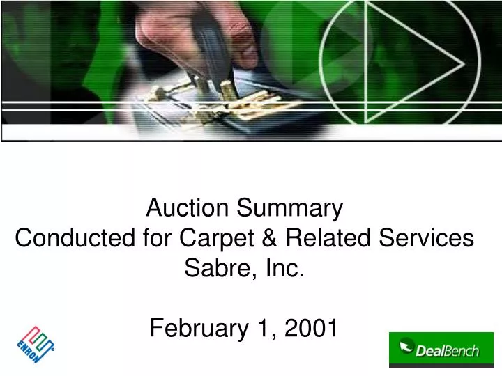 auction summary conducted for carpet related services sabre inc february 1 2001