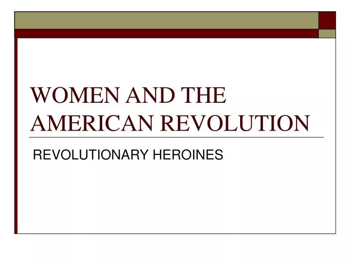 women and the american revolution