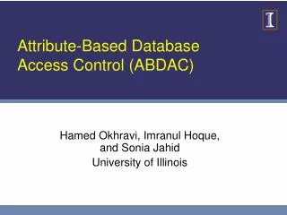 Attribute-Based Database Access Control (ABDAC)