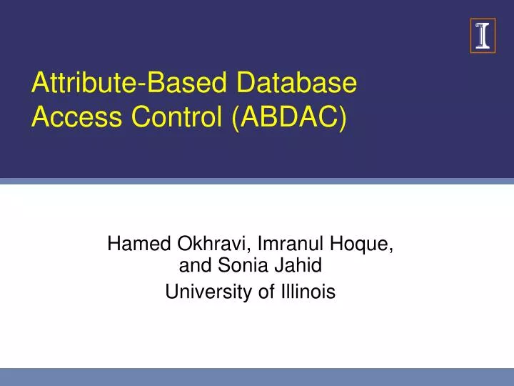 attribute based database access control abdac