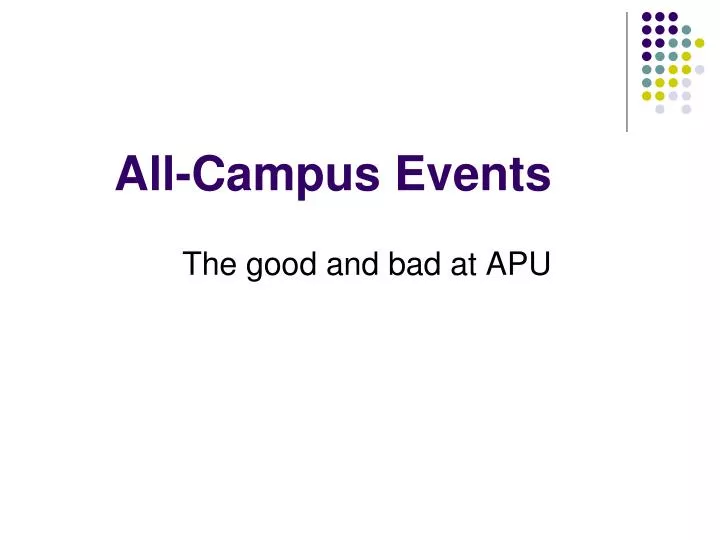 all campus events