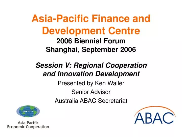 asia pacific finance and development centre 2006 biennial forum shanghai september 2006
