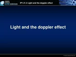 Light and the doppler effect