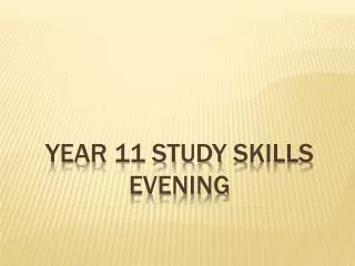 Year 11 Study Skills Evening