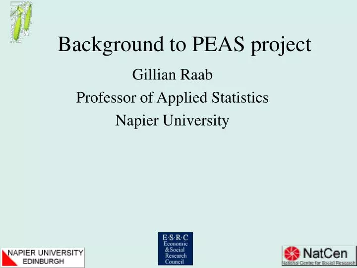 background to peas project