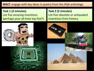 WALT: engage with key ideas in poetry from the AQA anthology