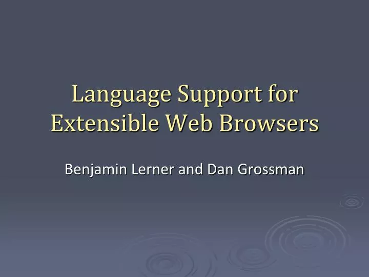 language support for extensible web browsers