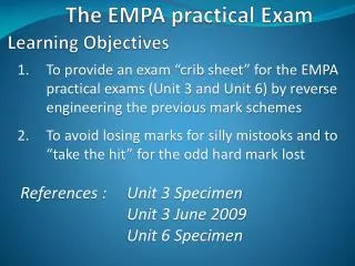 The EMPA practical Exam