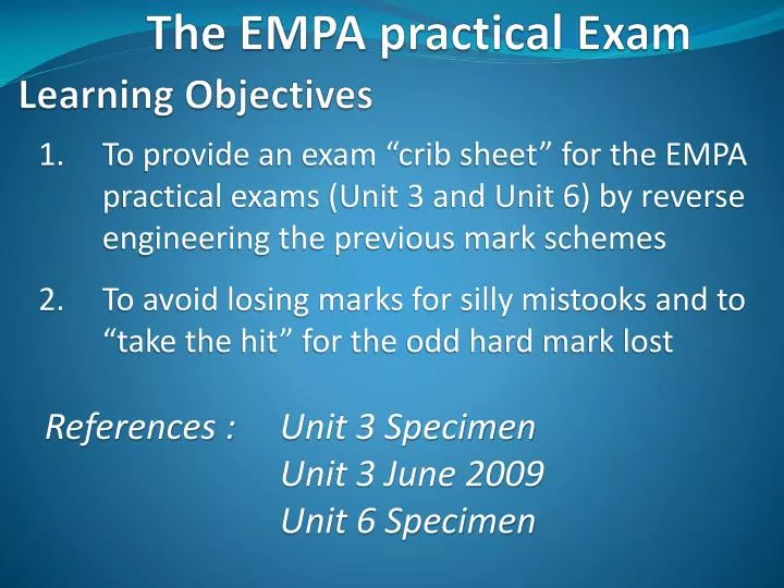 the empa practical exam