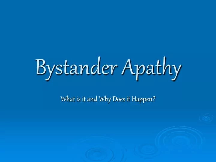 bystander apathy