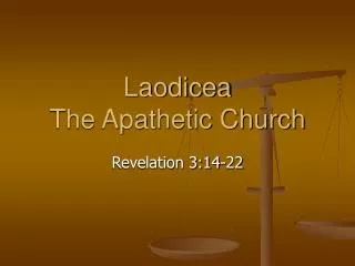 Laodicea The Apathetic Church