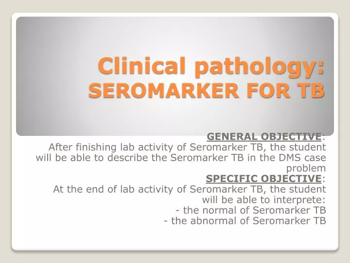 clinical pathology seromarker for tb