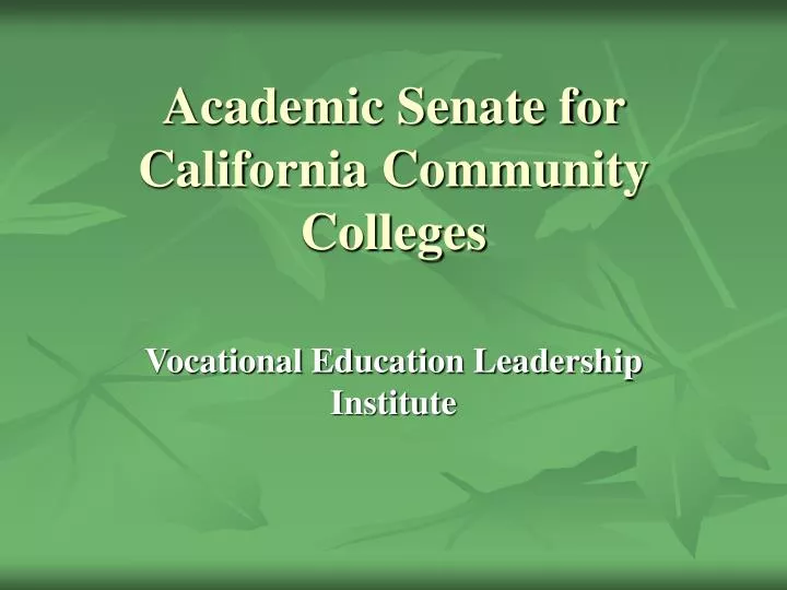 academic senate for california community colleges
