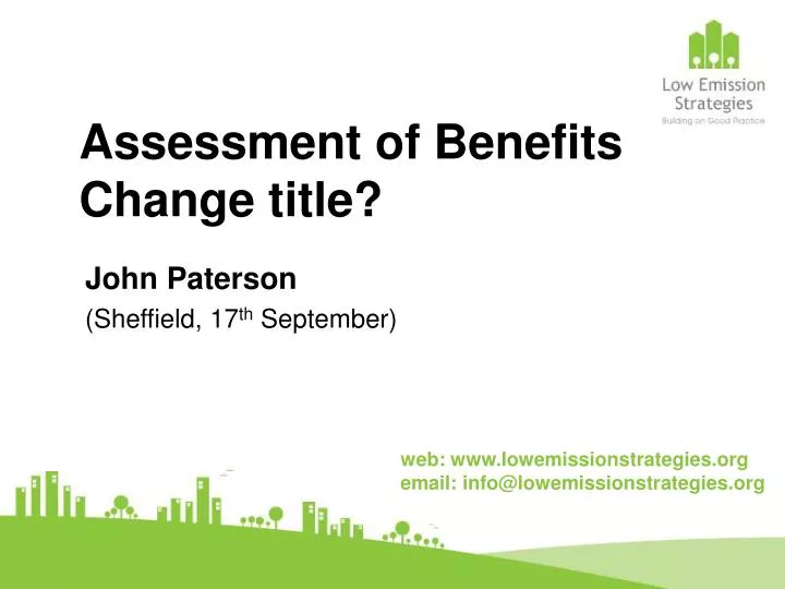 assessment of benefits change title