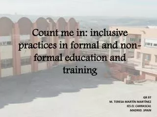 Count me in: inclusive practices in formal and non-formal education and training
