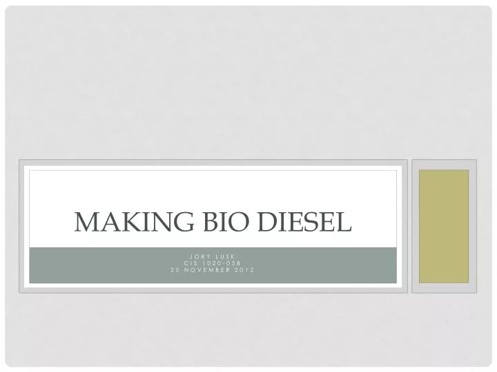 making bio diesel