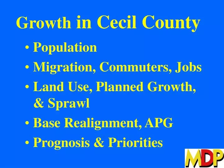 growth in cecil county