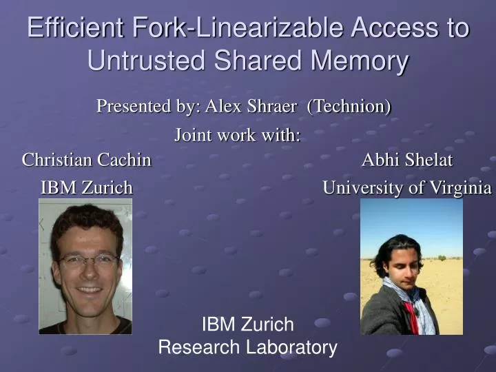 efficient fork linearizable access to untrusted shared memory
