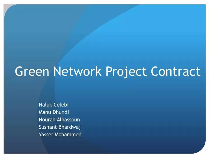 green network project contract