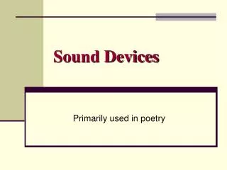 sound devices