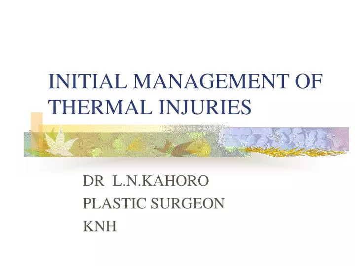 initial management of thermal injuries