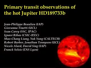 Primary transit observations of the hot Jupiter HD189733b