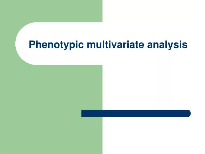 phenotypic multivariate analysis