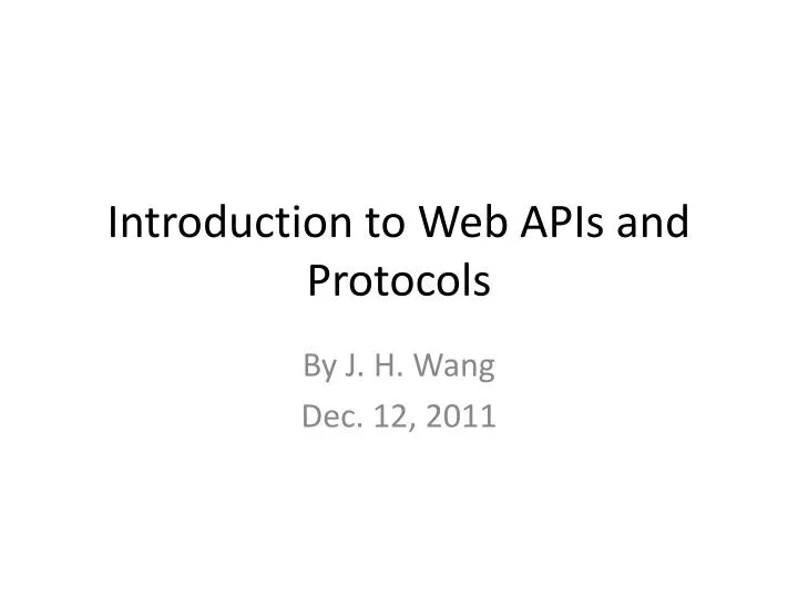 introduction to web apis and protocols
