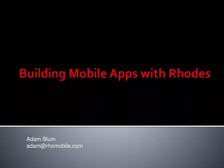 building mobile apps with rhodes