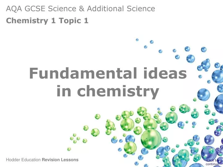 fundamental ideas in chemistry