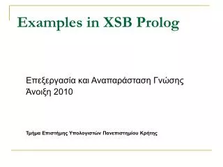 examples in xsb prolog