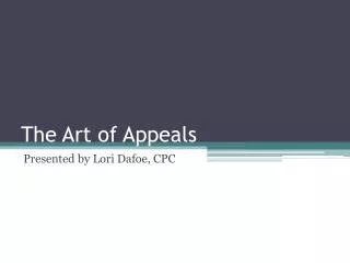 The Art of Appeals