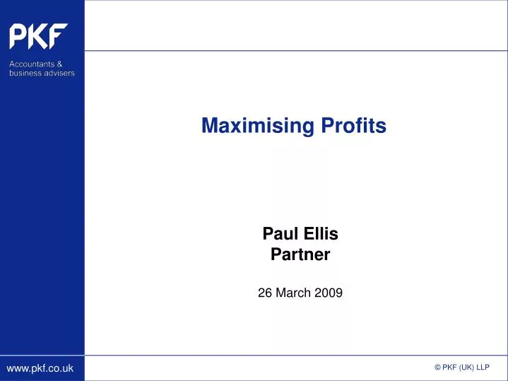 maximising profits