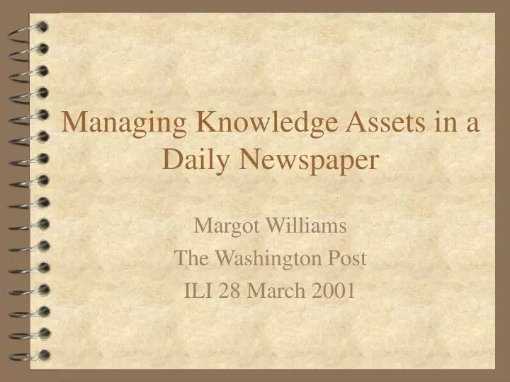 managing knowledge assets in a daily newspaper