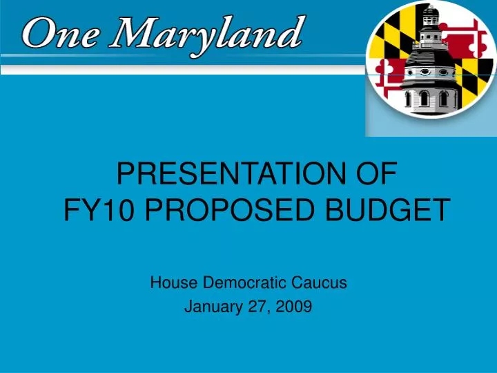 presentation of fy10 proposed budget
