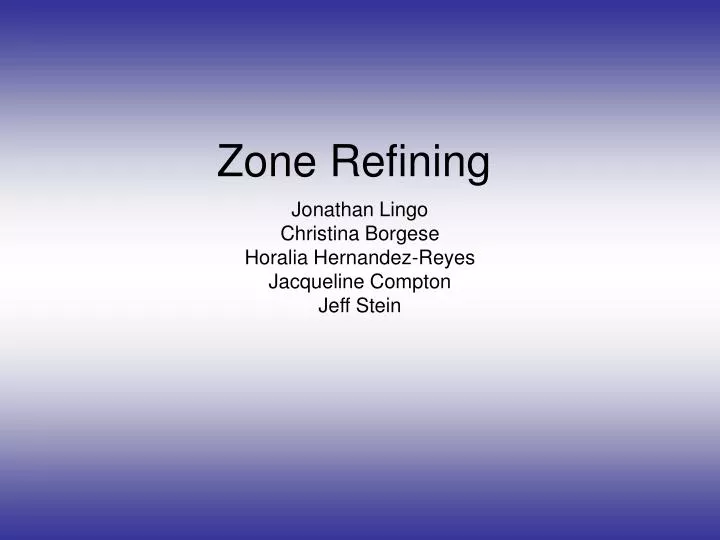 zone refining