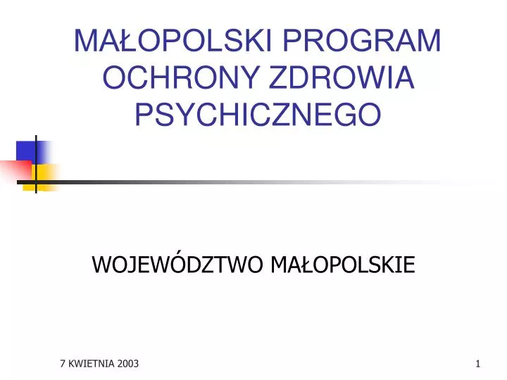 ma opolski program ochrony zdrowia psychicznego