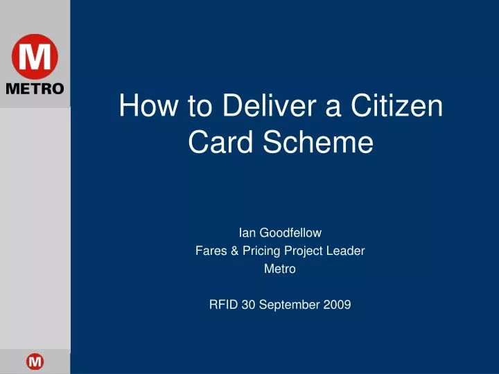 how to deliver a citizen card scheme