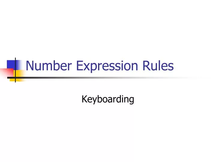 number expression rules