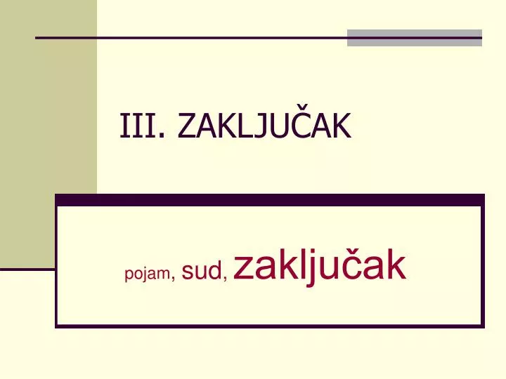 iii zaklju ak