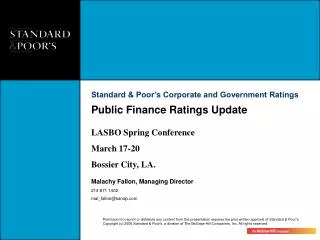 Public Finance Ratings Update