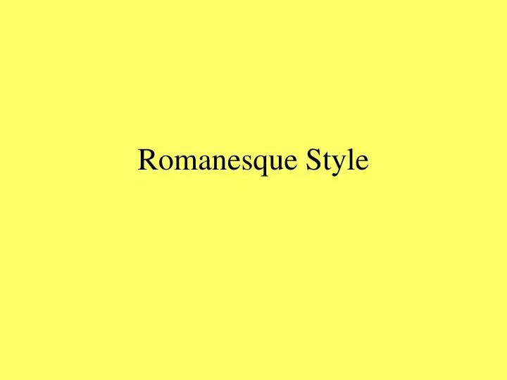 romanesque style