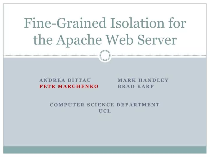 fine grained isolation for the apache web server